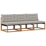 vidaXL 3 Pièce Sofa de milieu extérieur Bois d'Acacia Massif Naturel