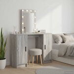 vidaXL Table de Toilette Gris 102 x 33 x 135 cm Bois d'ingénierie