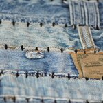 Vidaxl tapis jeans patchwork 80 x 150 cm denim bleu