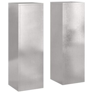 vidaXL Supports pour plantes 2 Pièces Argent 24 x 24 x 75 cm