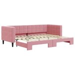 vidaXL Lit de jour avec gigogne sans matelas rose 80x200 cm