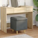 vidaXL Ottoman avec rangement Gris foncé 40 x 40 x 45 cm tissu