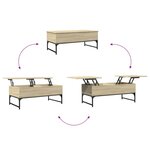 vidaXL Table basse chêne sonoma 100x50x40cm bois d'ingénierie et métal