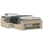 vidaXL Cadre de lit sans matelas chêne sonoma 90x190 cm