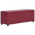 Banc banquette avec compartiment de rangement 116 cm bordeaux similicuir 02_0010978