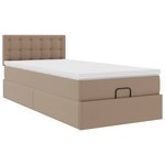 vidaXL Cadre de lit ottoman et matelas cappuccino 90x200 cm similicuir