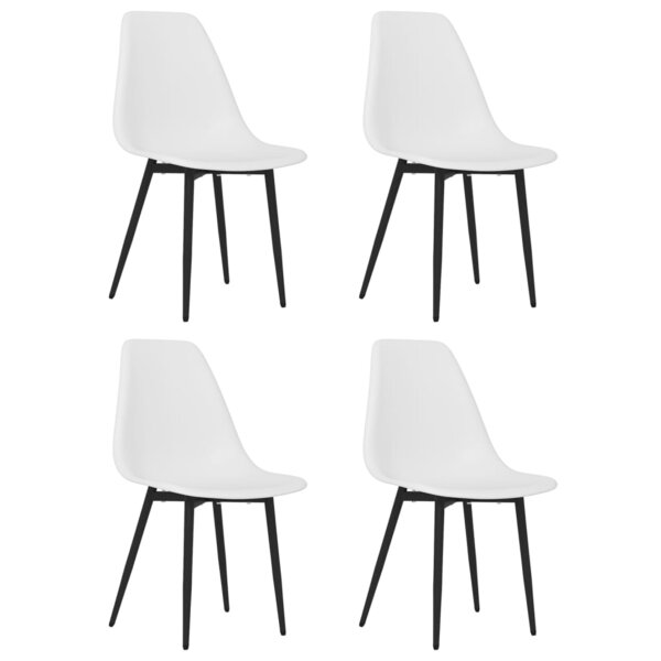 vidaXL Chaises à manger lot de 4 blanc PP