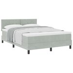 vidaXL Lit à ressorts avec matelas Gris clair 140 x 190 cm Velours