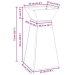 vidaXL Jardinière à pilier Argent 35 x 35 x 73 cm Acier patiné