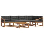 vidaXL Ensemble de canapés d'extérieur 6 Pièces Naturel et Anthracite
