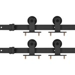 vidaXL Kits de fixation pour porte coulissante 2 Pièces 200 cm Acier Noir