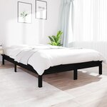 vidaXL Cadre de lit Noir 120x200 cm Bois de pin massif