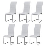 vidaXL Chaises à manger cantilever lot de 6 blanc similicuir