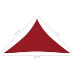 vidaXL Voile de parasol Tissu Oxford triangulaire 2 5x2 5x3 5 m Rouge