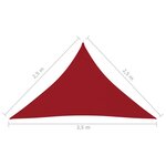 vidaXL Voile de parasol Tissu Oxford triangulaire 2 5x2 5x3 5 m Rouge