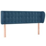 vidaXL Tête de lit avec oreilles Bleu foncé 147x23x78/88 cm Velours