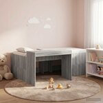 vidaXL Lit haut pour enfants avec bureau Sonoma gris 80 x 200 cm