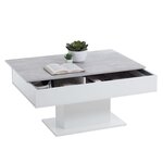 Fmd table basse gris béton et blanc