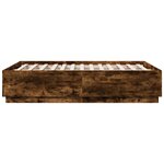 vidaXL Cadre de lit sans matelas chêne fumé 135x190 cm