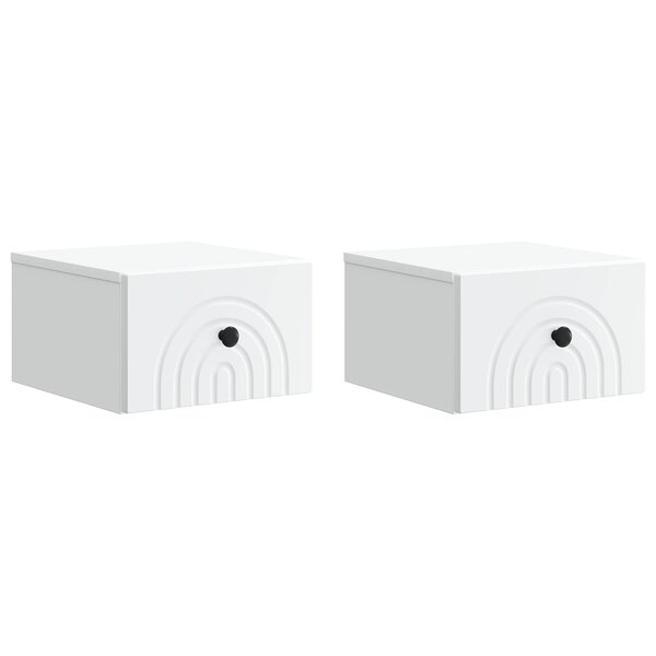 vidaXL Cabinet de chevet mural 2 Pièces Blanc 33 x 34 5 x 20 cm