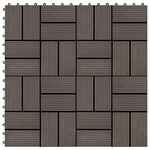 vidaXL Carreaux de terrasse 22 Pièces 30 x 30 cm 2 m² WPC Marron foncé
