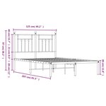 vidaXL Cadre de lit métal sans matelas avec tête de lit noir 120x200cm