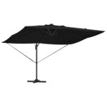 vidaXL Parasol Roma à Bras Déporté Noir  Noir 352 x 251 x 265 cm