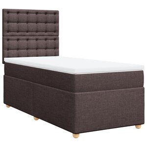 vidaXL Sommier à lattes de lit avec matelas Marron foncé 90x190 cm