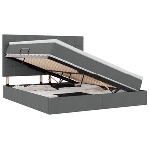 vidaXL Lit avec rangement et matelas Gris foncé 160 x 200 cm Polyester