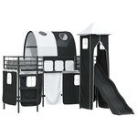 vidaXL Lit mezzanine pour enfants Noir 99 5 x 190 cm Métал