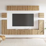 vidaXL Ensemble meuble TV Montage mural 8 Pièces chêne artisanal Moyen
