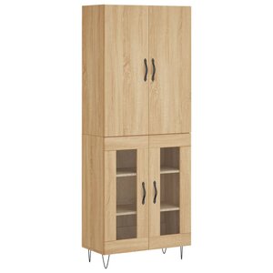 vidaXL Buffet haut Chêne sonoma 69 5x34x180 cm Bois d'ingénierie