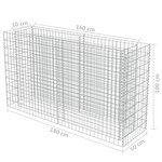 vidaXL Lit surélevé à gabion Acier galvanisé 180x50x100 cm