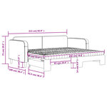 vidaXL Lit de jour avec gigogne et matelas gris foncé 90x190 cm tissu