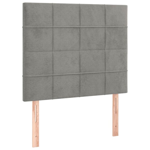 vidaXL Têtes de lit 2 Pièces Gris clair 100x5x78/88 cm Velours