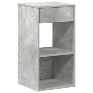 vidaXL Table de chevet avec tiroir gris béton 35x34x66 5 cm