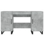 Bureau table poste de travail meuble d'ordinateur informatique étude 140 x 50 x 75 cm bois d'ingénierie gris 02_0023841