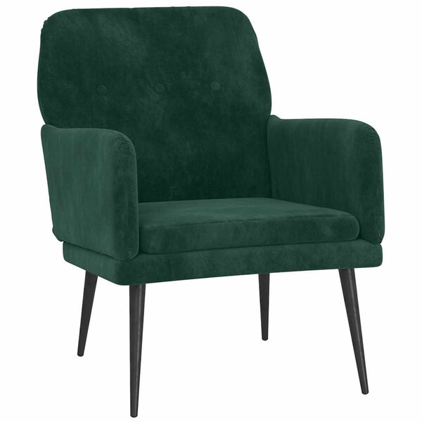 vidaXL Fauteuil Vert foncé 62x79x79 cm Velours