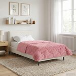 vidaXL Duvet d'hiver Rose 140 x 220 cm Microfibre et polaire Teddy