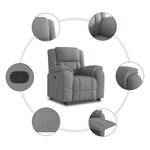 vidaXL Fauteuil inclinable Gris clair Tissu