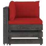 Vidaxl salon de jardin 6 pièces avec coussins bois imprégné de gris