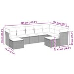 vidaXL Salon de jardin 9 Pièces avec coussins gris clair résine tressée
