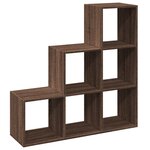 vidaXL Étagère séparatrice de pièce 3 niveaux chêne marron 99x29x99 cm