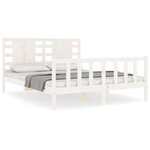 vidaXL Cadre de lit sans matelas blanc bois de pin massif