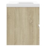 vidaXL Armoire d'évier et lavabo intégré Chêne sonoma Bois ingénierie