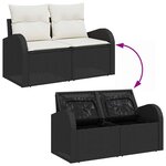vidaXL Ensemble de canapé de jardin 8 Pièces Noir 100 x 55 x 73 cm