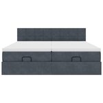 vidaXL Cadre de lit ottoman avec matelas gris foncé 200x200 cm velours