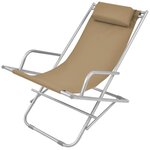 vidaXL Chaises inclinables de terrasse lot de2 Acier Taupe