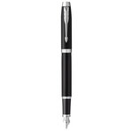 Stylo plume Parker IM  noir mat  plume moyenne  recharge d’encre bleue  Coffret cadeau + étui noir