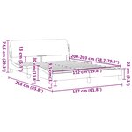 vidaXL Cadre de lit Dover gris clair 152x203 cm tissu
